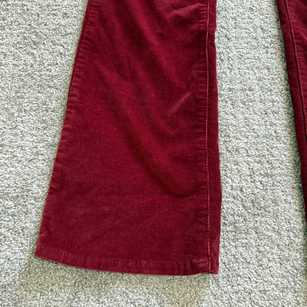 Levis 725 High Rise Bootcut Corduroy Pants Burgundy Red W26 L32 Retro Flare Boho - Picture 3 of 10